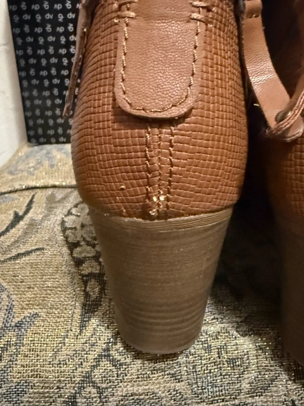 Dolce Vita Tan Ankle Booties with Side Zippers and Block Heel - Picture 8 of 9